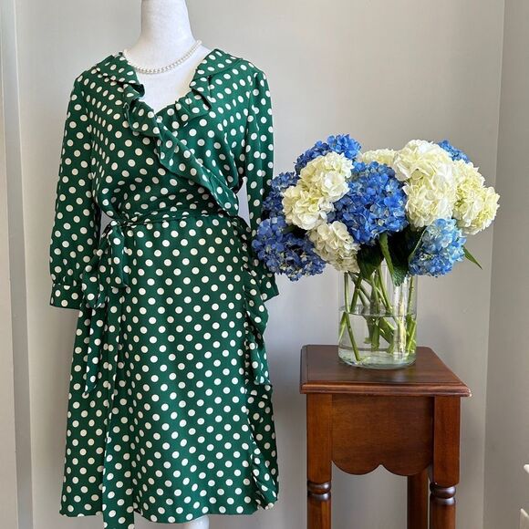 Kate Spade Green Wrap Dress - Picture 1 of 7